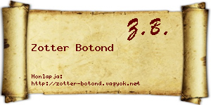 Zotter Botond névjegykártya